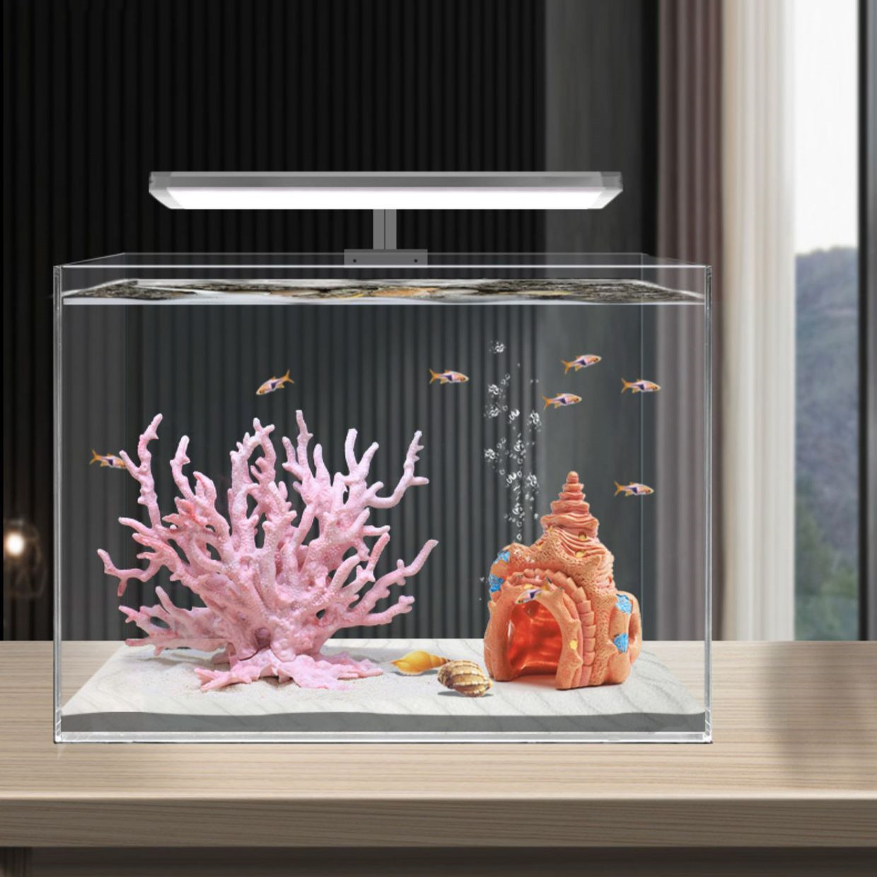 Pecera Aquascape simulación Co - Planted Aquarium Hard Water reseña y precio